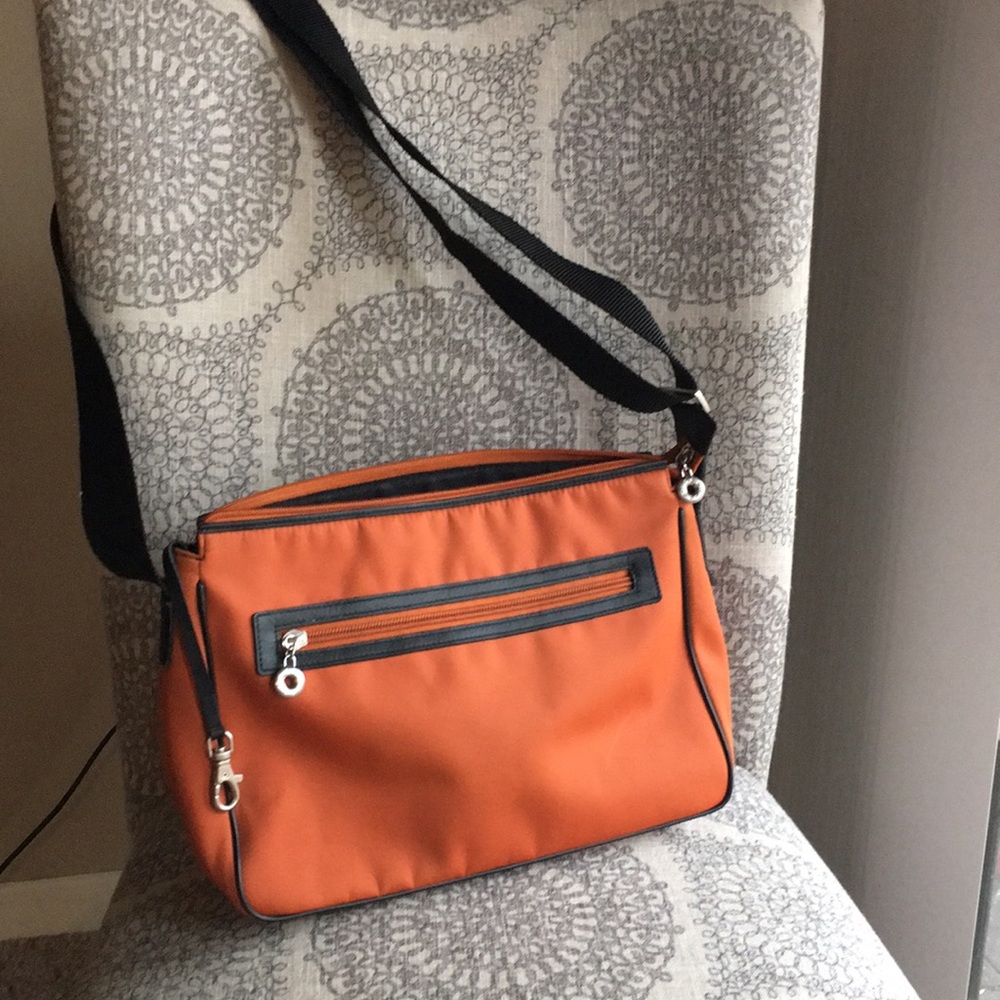ECCO Orange Shoulder Bag w/leather trim